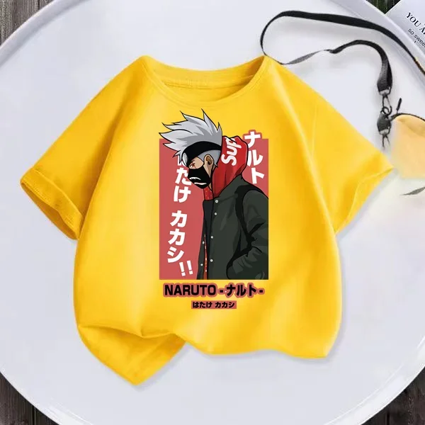 Anime Naruto Children\'s T-shirt Kawaii T-shirt Uzumaki cartoon children\'s casual clothing T-shirt T-shirt Girl Boy Fashion top Q