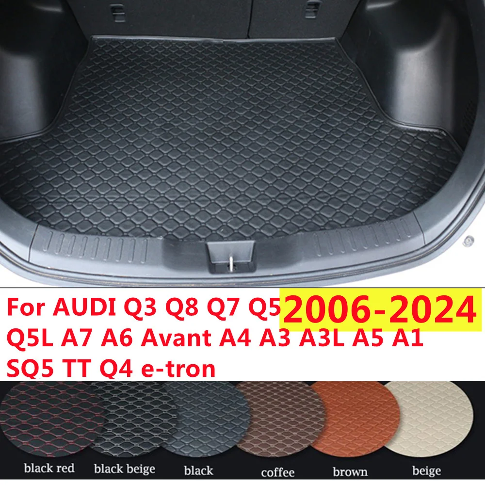 YJ Car Trunk Mat Rear Cargo Liner Carpet Custom Fit For AUDI Q3 Q8 Q7 Q5 Q5L A7 A6 Avant A4 A3 A3L A5 Sedan A1 SQ5 TT Q4 e-tron 