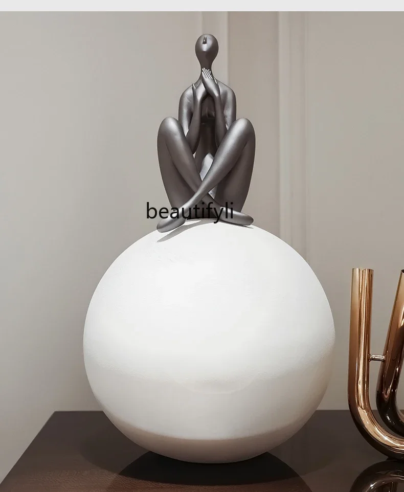 

B7304 ss Living Room High-Grade Decorative Ornaments Modern Art Ball Hallway Floor Resin Crafts