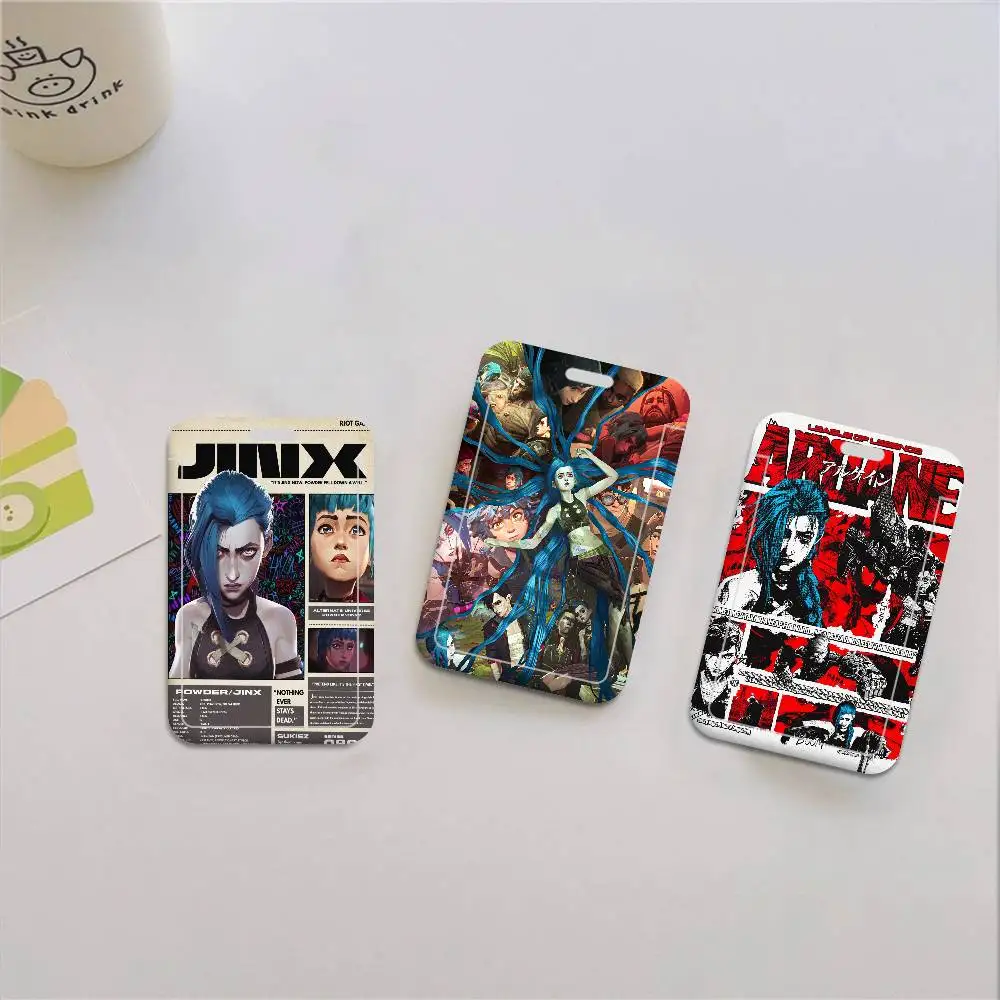 A-Arcane S-Season 2 Jinx VI Badge Holder Lanyards Keychain Women New Cartoon Card Neck Straps Student Credential for Gift