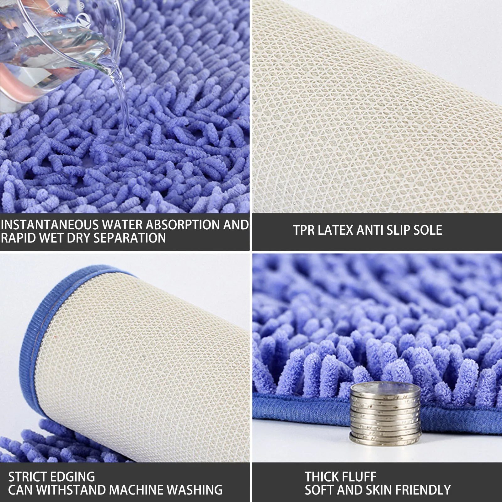 سجادة أرضية فائقة الامتصاص فائقة الامتصاص للمودي ، سجادة كلب نظيفة ، صائدة الأوساخ ، 60x90cm