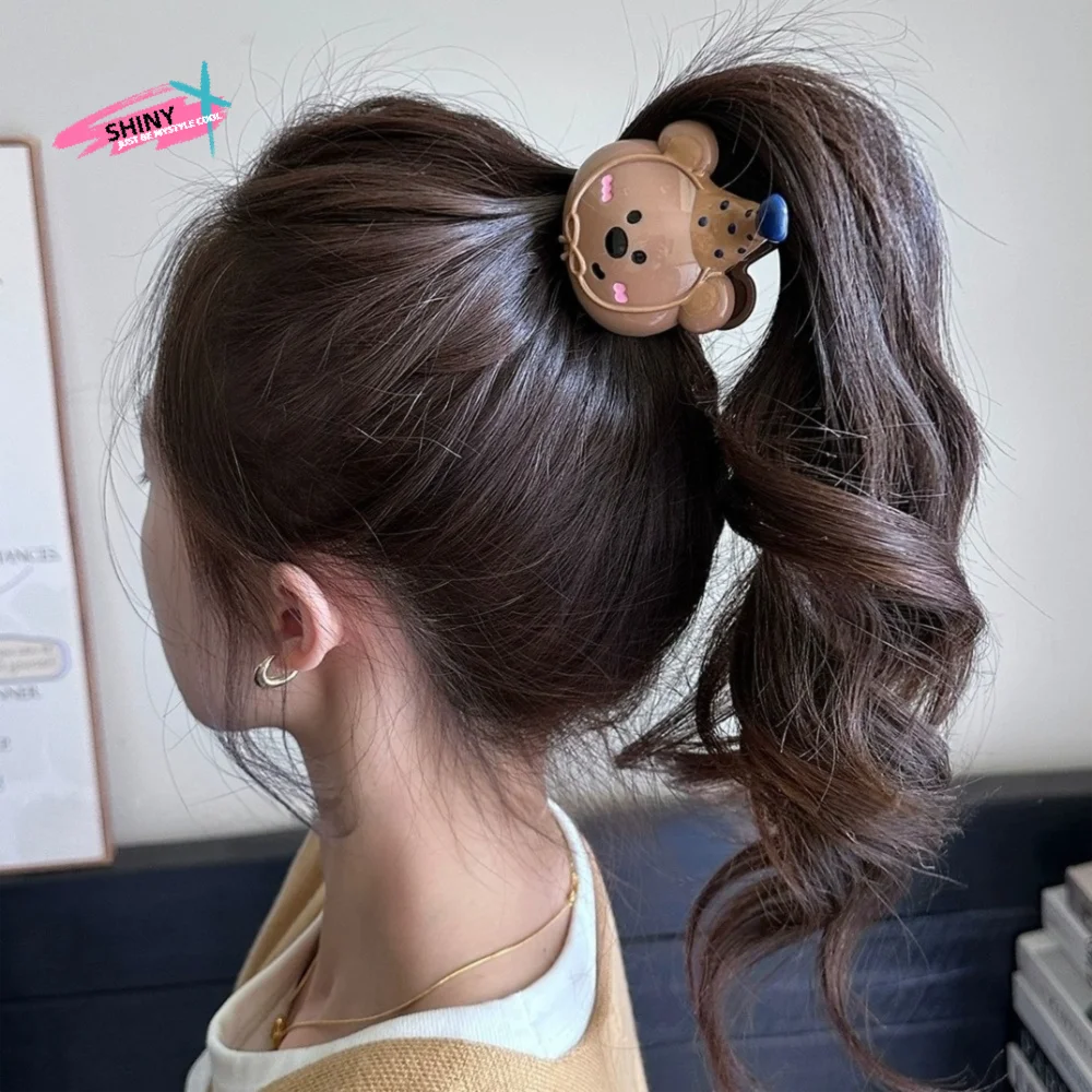 

Fashion Hairpin Bear Hair Clip Acrylic Geometry Cartoon Hair Claw Korean Style Hair Accessories Plastic Grab Clip Streetwear