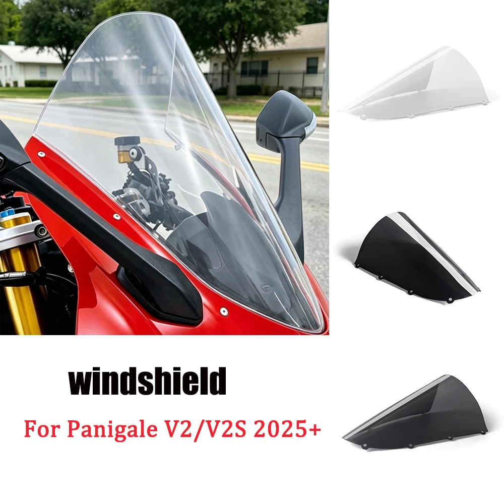 

For Ducati Panigale V2 V2S 2025- Motorcycle Accessories Double Bubble Front Windscreen Screen Windshield Wind Deflector Kits