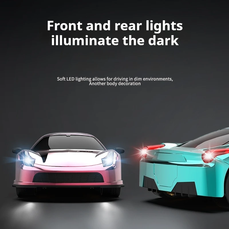 2025 Nowy zdalnie sterowany samochód Gradient Spray Paint Model symulacyjny Model wyścigowy Elektryczna zabawka dla dzieci Prezent dla chłopca