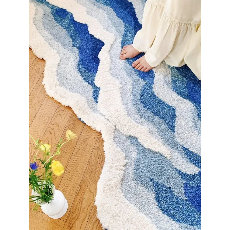 

Blue Ocean Waves, Inns Wind, Light Luxury Bedroom Bedside Blanket, Room Carpet, Sofa, Tea Table Blanket, High Quality Living Roo