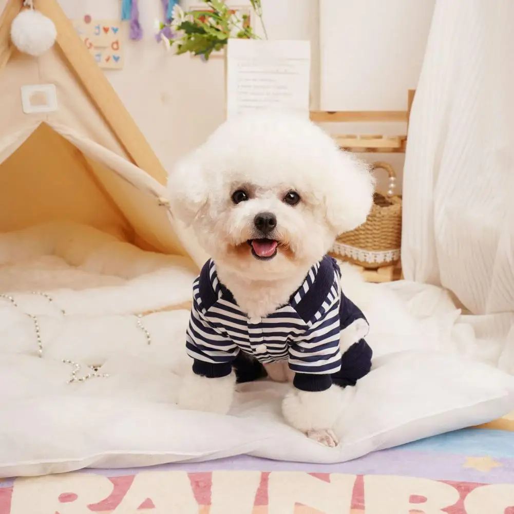 High Pet Clothes Eye-catching Pet Clothes Striped Thickened Winter Dog Clothes Cat Dog Clothing with Traction for Four-legged