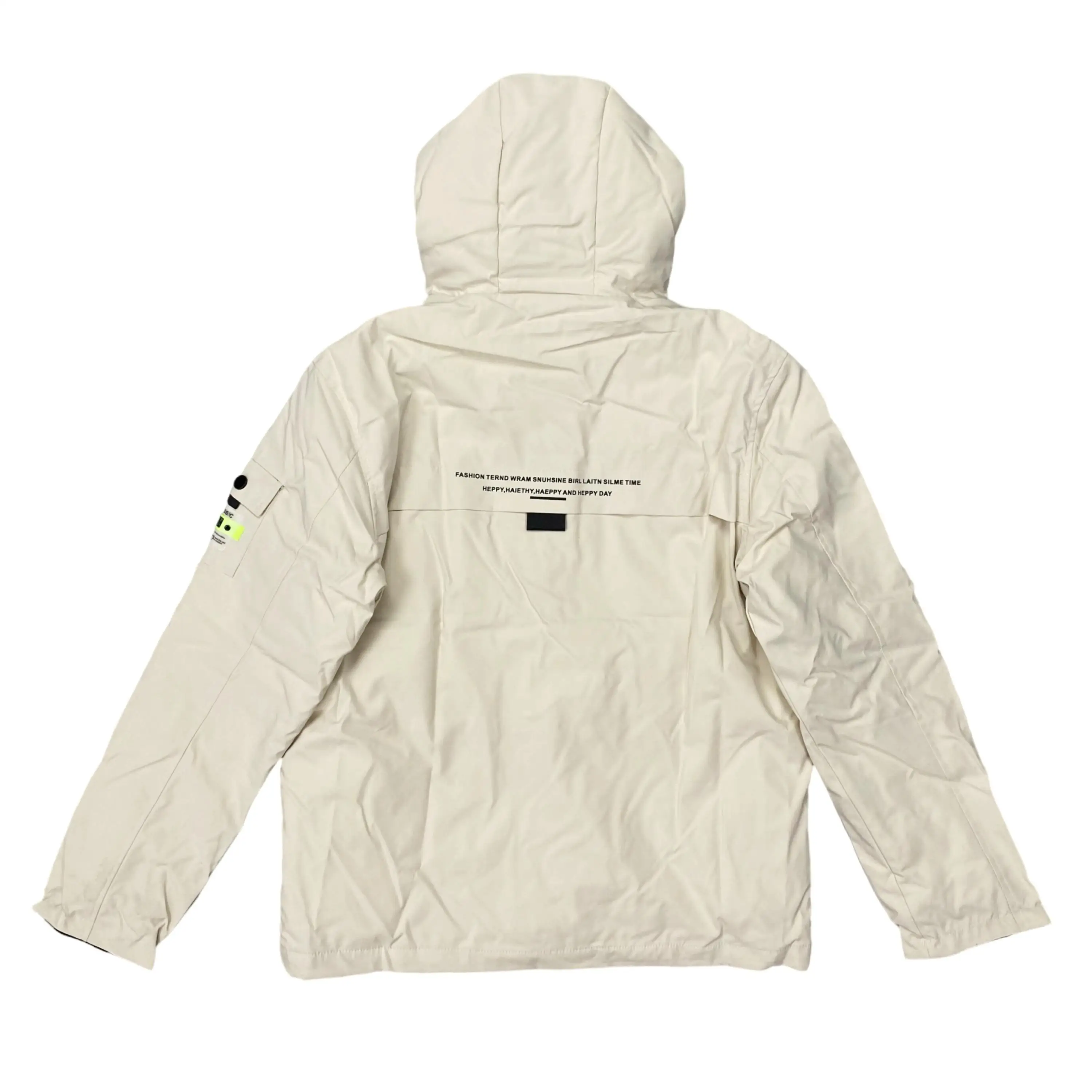 Men's Hooded down Jaet Winter New Faion Casual Warm White Du Feather Letter Print Coat Regular Length Stand Sle