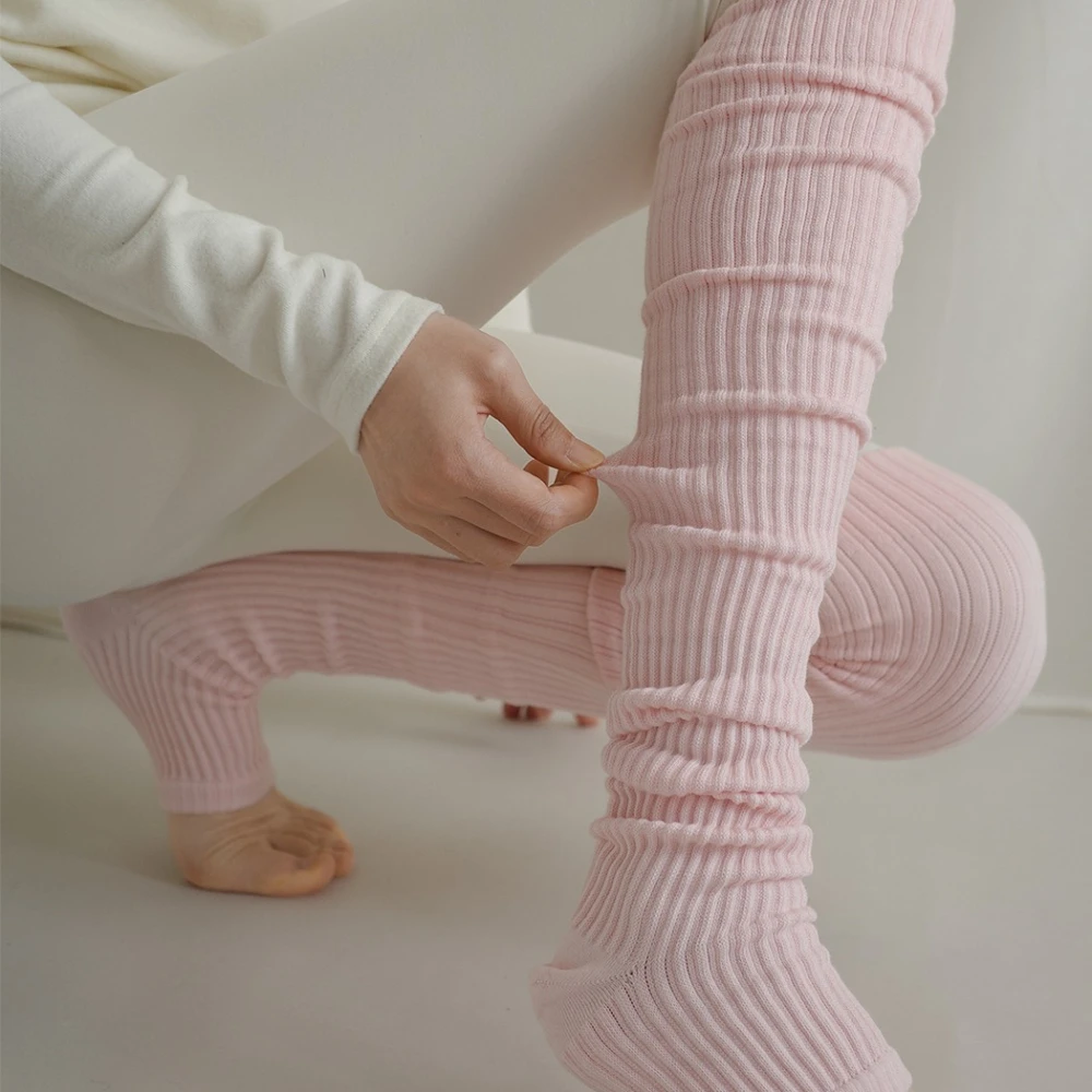 

Original Solid Colour Knitted Stomping Knitted Sock Cover Cute Korean Ins Jk Stacked Socks Yoga Pressure Long Leg Sleeves