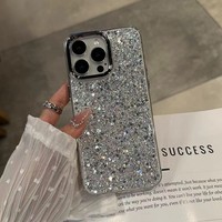 Shiny Glitter Soft Bumper Phone Case For iPhone 16 15 14 13 12 11 Pro Max Plus Epoxy Shell Girl Shockproof Back Cover
