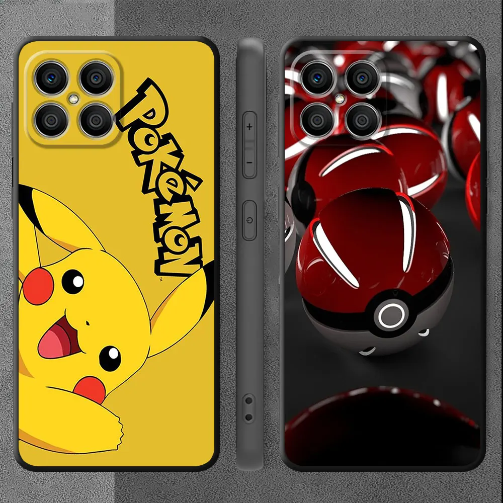 Case For Huawei Honor X8 8X X9a X7 90 Lite 70 50 20 P30 Pro P40 Y9 2019 P Smart Z Soft Funda Phone Cover Pokemon Ball Pikachu