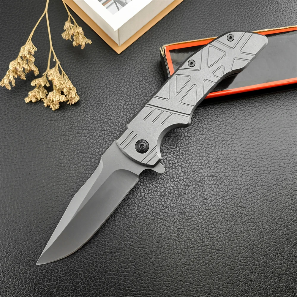 

Bo/ker DA32 Outdoor Folding Knife 440C Gray Titanium Blade Stainless Steel Rustproof and Durable Camping Fishing Hunting EDC