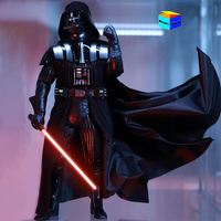 Handmade 1/6 Classic Movie Character Darth Vader Black Knight Dark Lord of Sith Cloak Accessory For 12in HT Action Figure Model