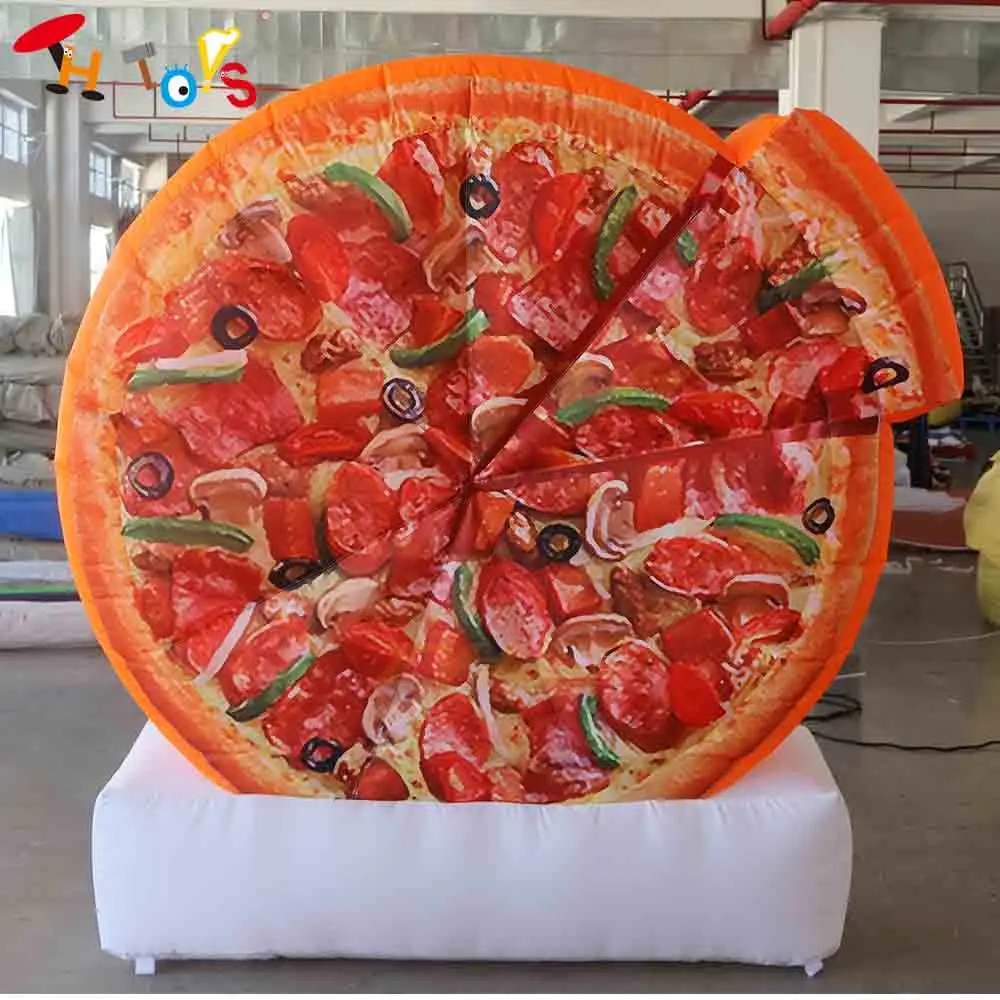 

Fast Shipping 2m Giant Inflatable Pizza Model Fast Food Replica Air Balloon for Outdoor Advertising