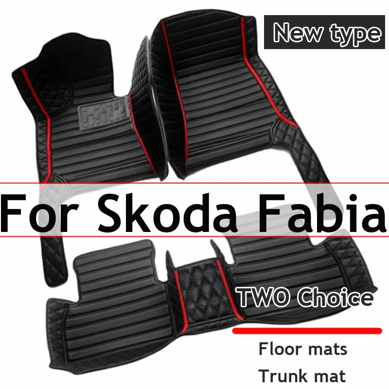 Car Mats For Skoda Fabia 5J MG MK2 2007~2014 Auto Carpets Rugs Leather Floor Mat Waterproof Pad Interior Parts Car Accessories