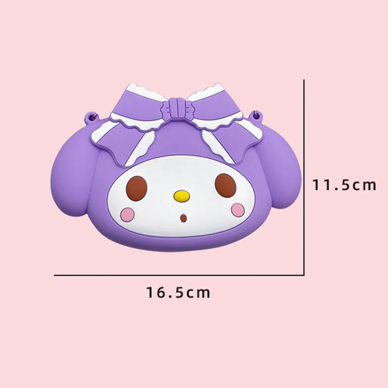 Kawaii Sanrio My Melody Silicone Shoulder Messenger Bag Cinnamoroll Coin Purse Girl MIni Mobile Phone Earphone Storage Bag Gift