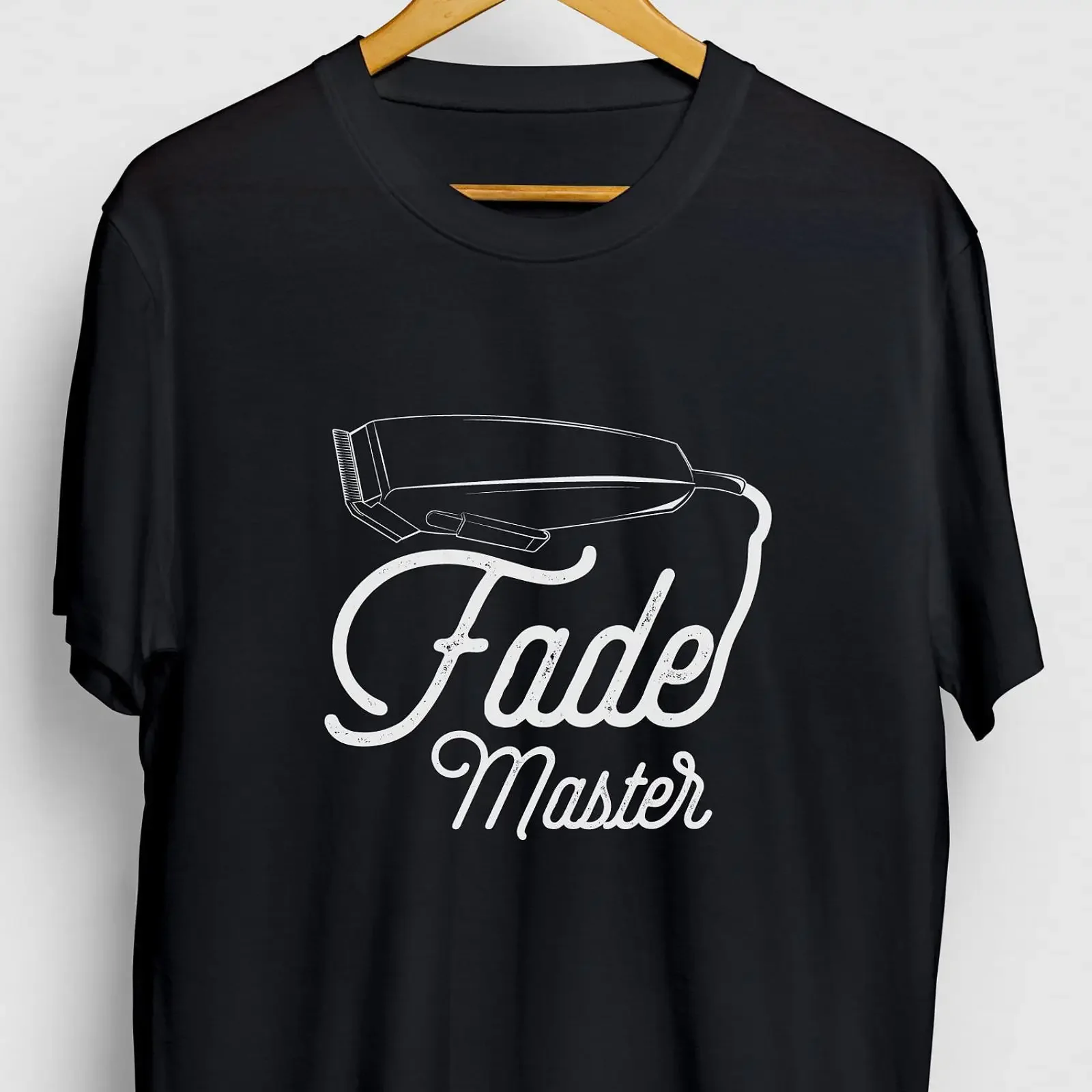 Camiseta Fade Master Funny Barber para Barbearia e Escola, vintage, com lavagem especial, roupa de designer, streetwear, elástica, unissex, ligeiramente elástica