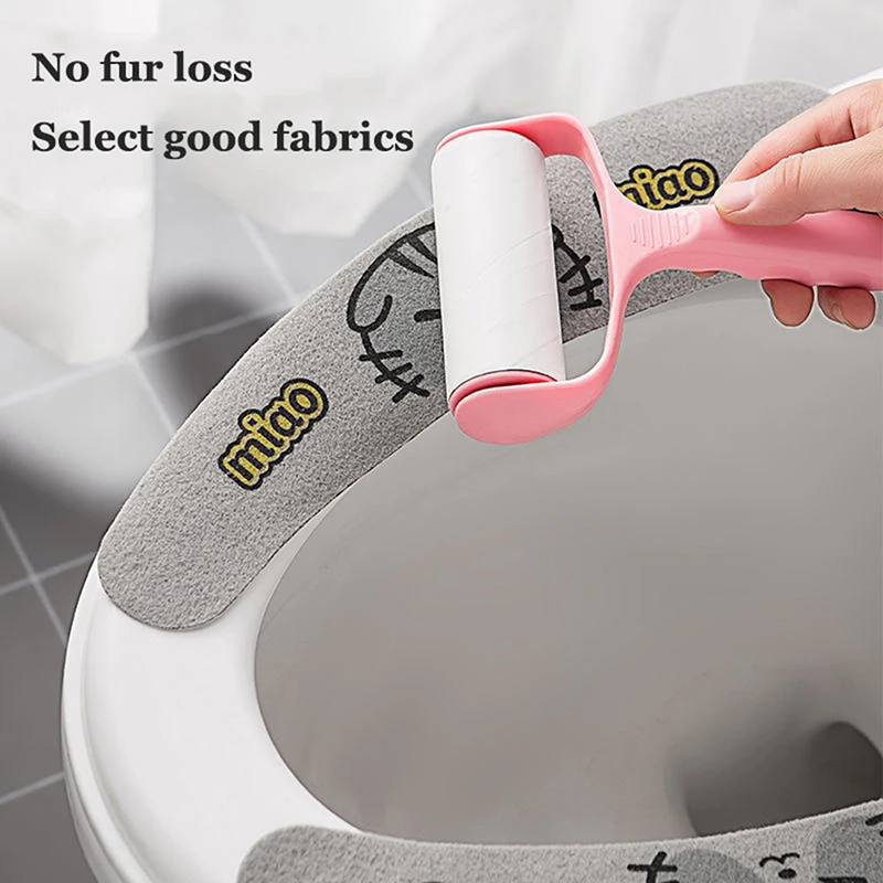 2PCS Universal Self Adhesive Toilet Seat Cover Cartoon Toilet Cushion Sticker For Household Wash Bathroom Tape WC