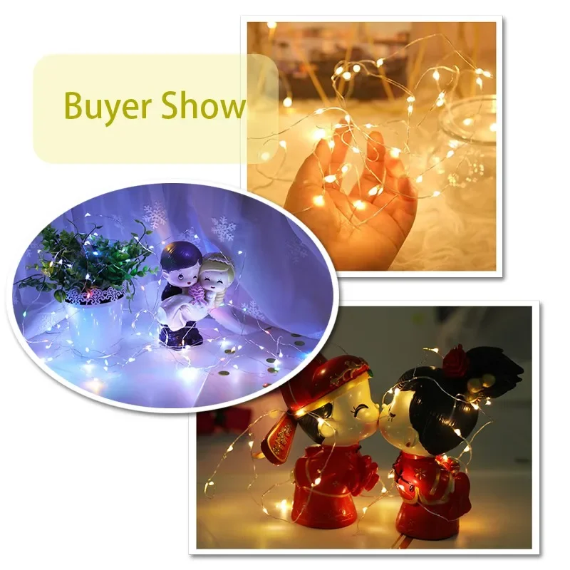 12Pcs/Lot 10Leds 20Leds 30Leds Fairy String Lights with Battery Fairy Lighting Waterproof for Holiday Christmas Decoration