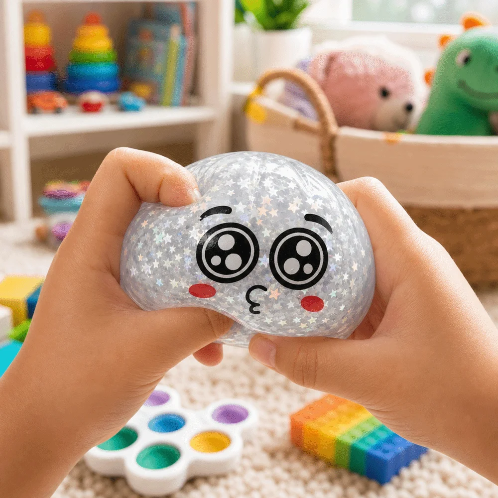 New Glitter Dumplings Squeeze Soft Slow Resilience Steamed Bun Squeeze Pinch Le with Steamer Fidget Squeeze Relaxation Tool