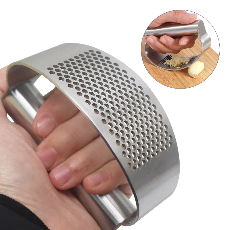 

2024 New Manual Stainless Steel Garlic Mincer Garlic Crusher Press For Fruit Vegetable Kitchen Gadget Manual Food Processors