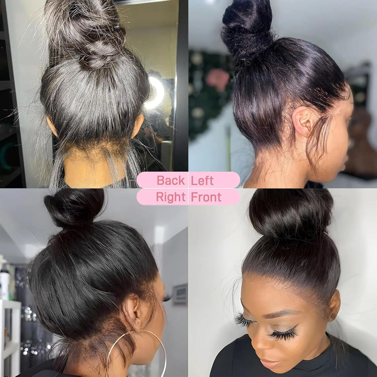 360 Полный парик из натуральных волос на шнуровке Bone Straight HD Прозрачные парики фронта шнурка для женщин 250% плотность Предварительно выщипанные бразильские волосы