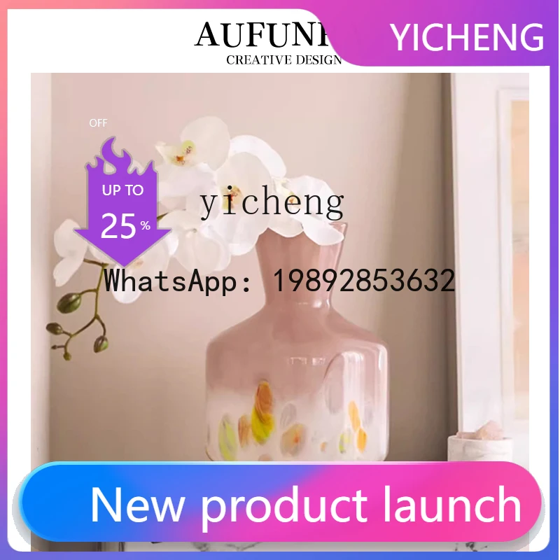 

FY vase glass ornament living room flower arrangement medieval dining table art style