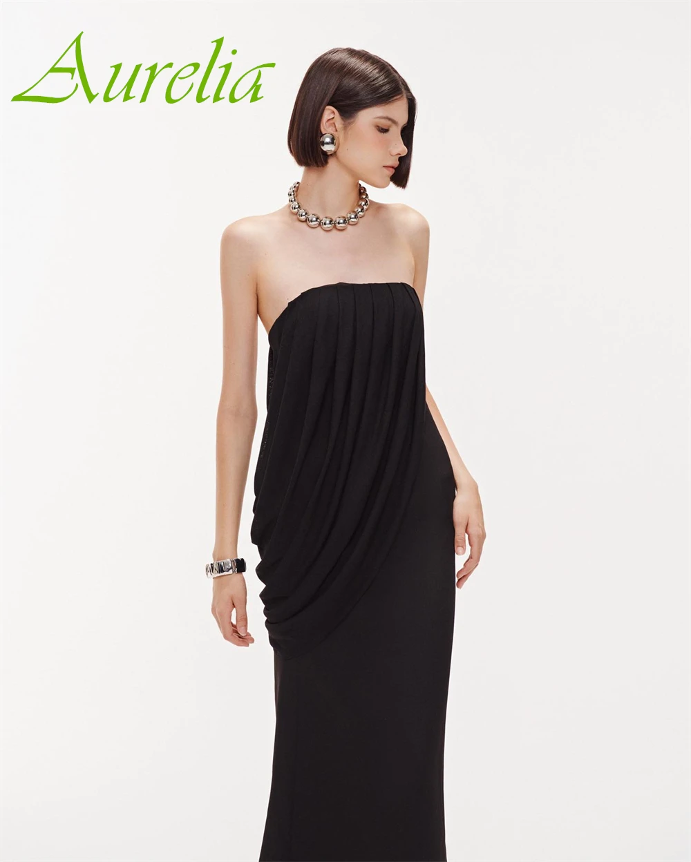 Abito da sera senza spalline personalizzato di alta qualità Abito da cocktail classico in jersey Abiti moderni senza maniche per occasioni speciali