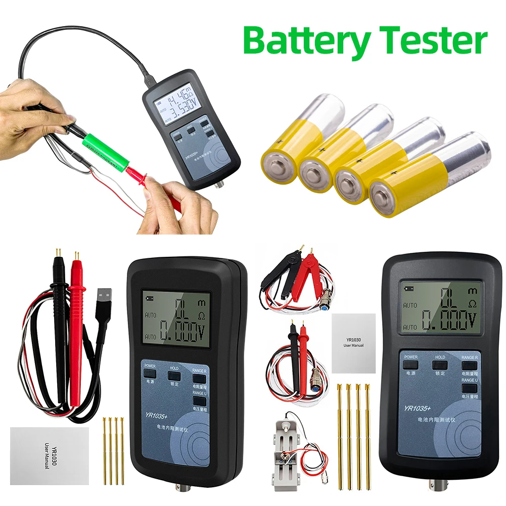 YR1035+ 4-Wire Digital Internal Resistance Test Instrument High Precision Battery Ohmmeter for Ni-MH Ni-CD Li-ion Battery