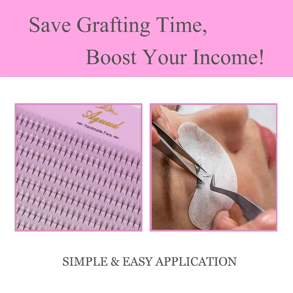 AGUUD NEW Large Capacity 480 Fans Extra Narrow Premade Fans Eyelash Extension Natural Soft Russian Volum Lash Tray Faux Mink