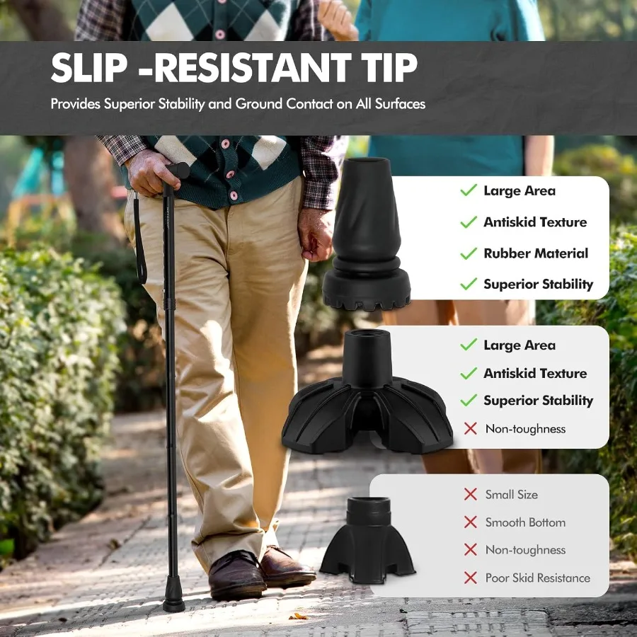 عصا المشي G2 قابلة للطي للنساء والرجال مع حزام معصم محمول وقابل للطي وخفيف الوزن وS