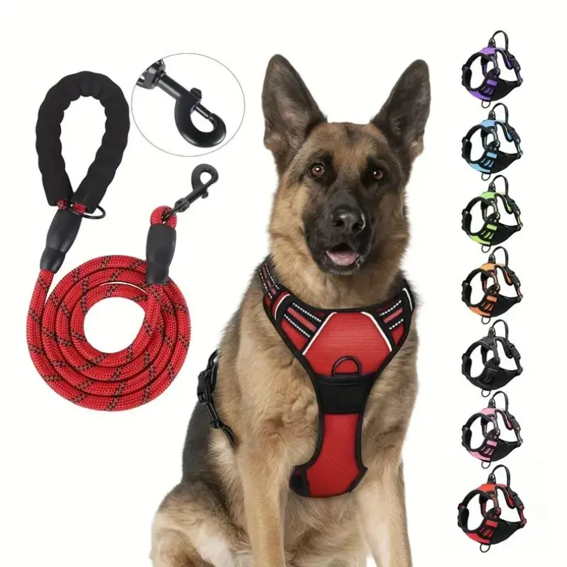 

Service Dog Harness Front Clip Heavy Duty Reflective Easy Control Handle for Large Dog Walking Easy to Control for Small Medium