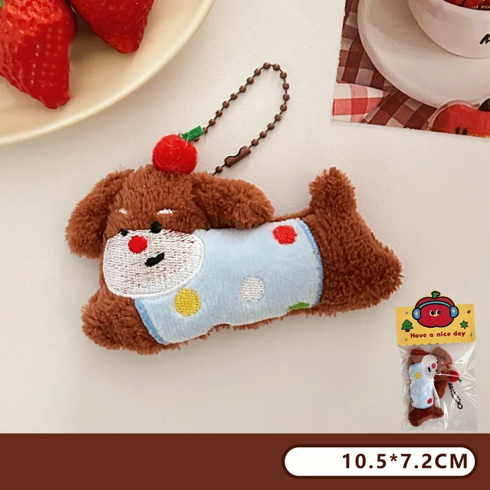 

New Keychain Cartoon Dog Rabbit Pendant Cute PP Cotton Bag Hanging Decoration Couple Gift