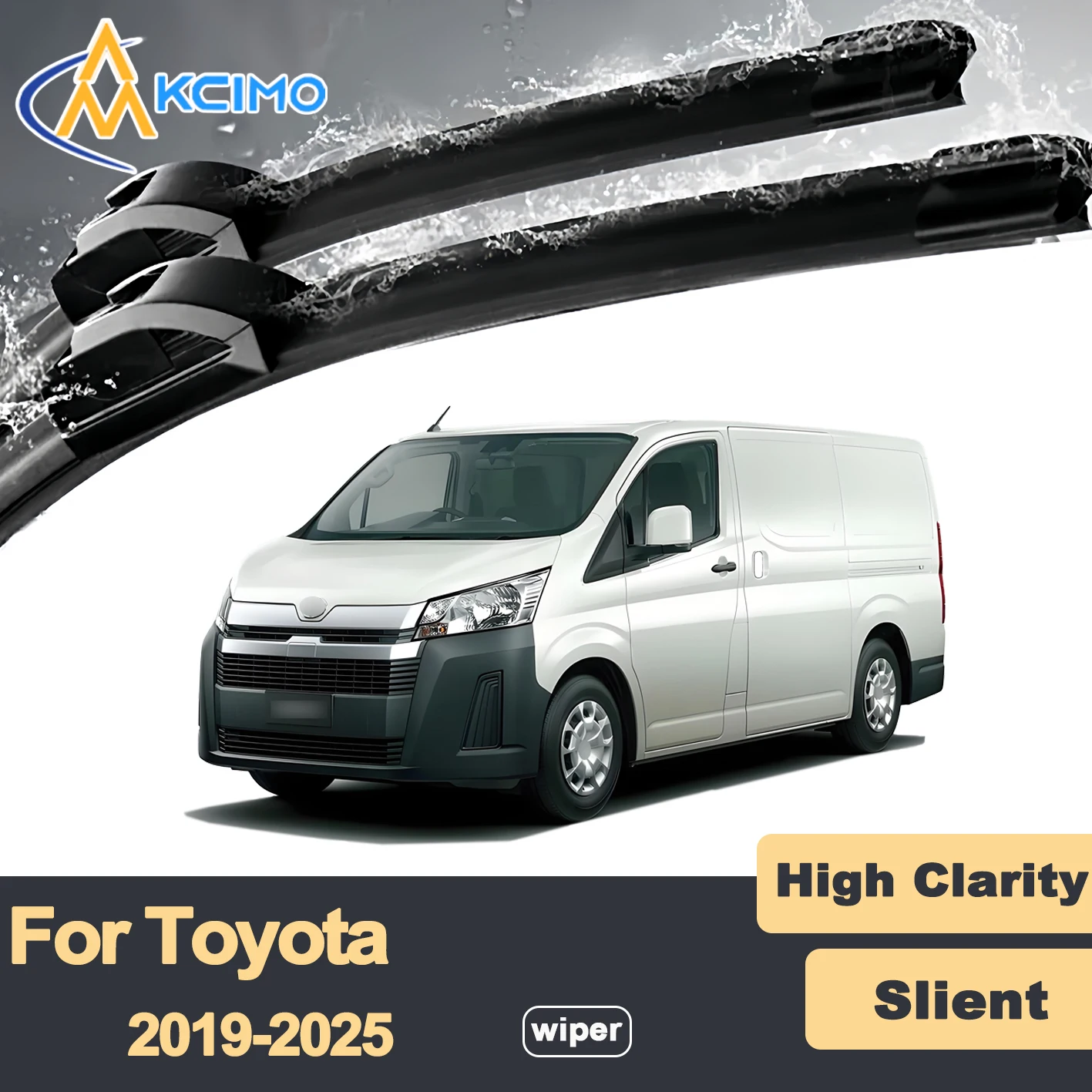 

Premium Rubber Durable Silent Windshield Wiper Blades 2pcs for Toyota HiAce H300 2019-2025 GranAce Commuter Majesty Granvia