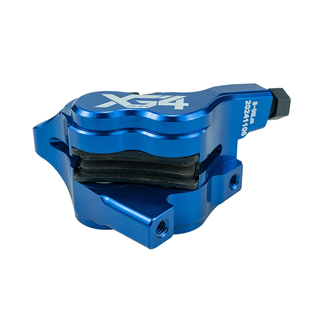 ZRACE XG4 플랫 마운트 4 피스톤 켈리퍼, 로드 유압 브레이크 켈리퍼, ICE-TECH 패드, BMX 레이싱 켈리퍼, 풀 CNC 경량, F