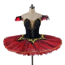 Adult Women Black Red Professional Tutu La Esmeralda Ballet Tutu Platter Pancake Tutu Dress Girls Kids Ballerina Party Costume