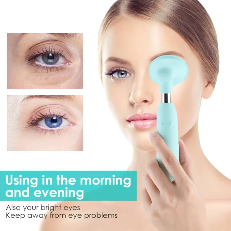 2 in 1 Electric Sonic Eyewash เครื่องนวด Eye Beauty Stick Eye Moisturiz ต่อต้านริ้วรอย Dark Circle Removal Eye Care USB แบบพกพา