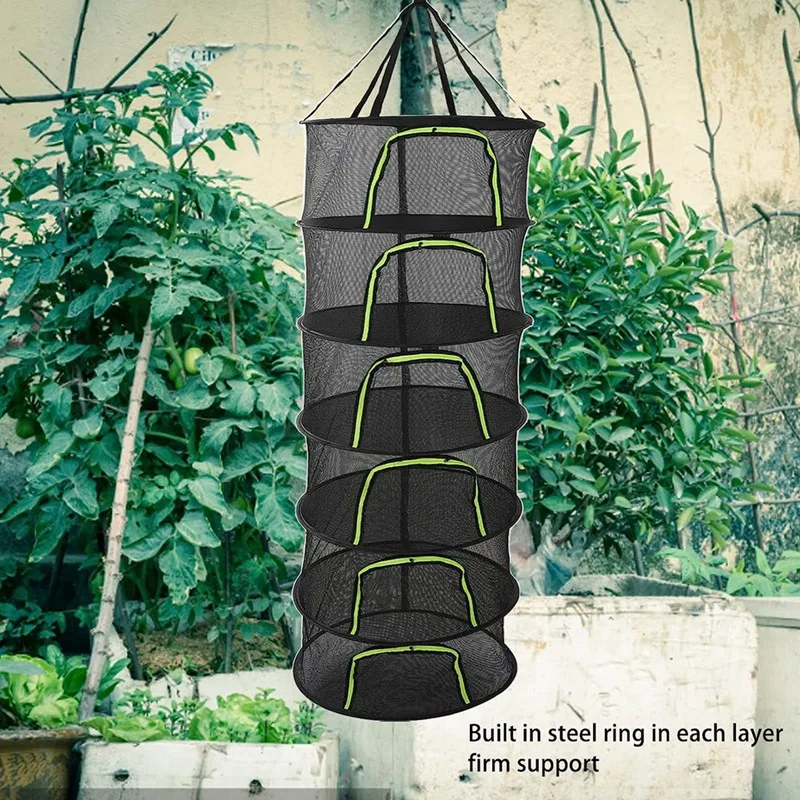 Hot Folding Dry Rack Drying Net For Herbs Hanging Basket Dryer Bag Mesh Herb Drying Net For Flowers Buds Plants