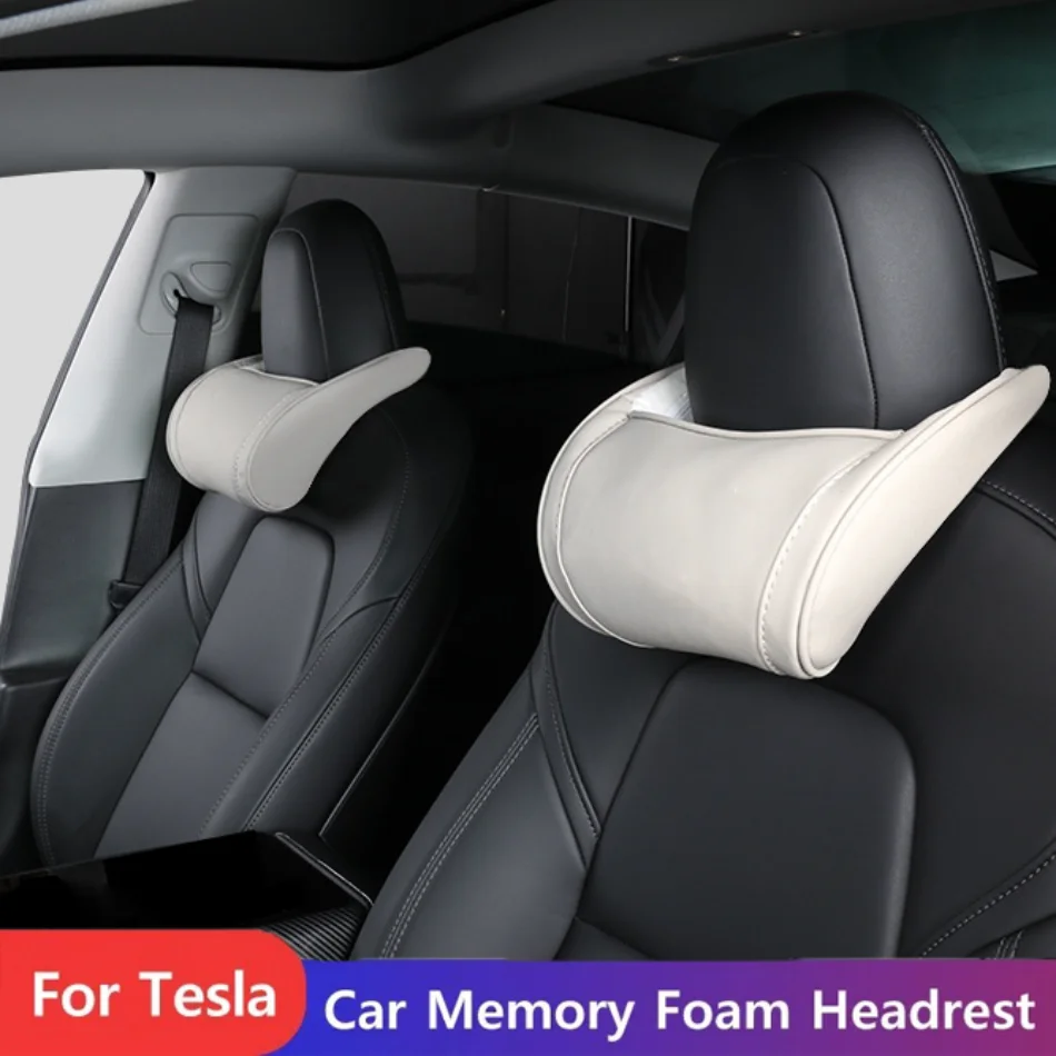 

For Tesla Model Y 3 X S Car Neck Pillow Memory Foam Ergonomic Design Car Seat Head Support Pillow Cybertruck Accessories