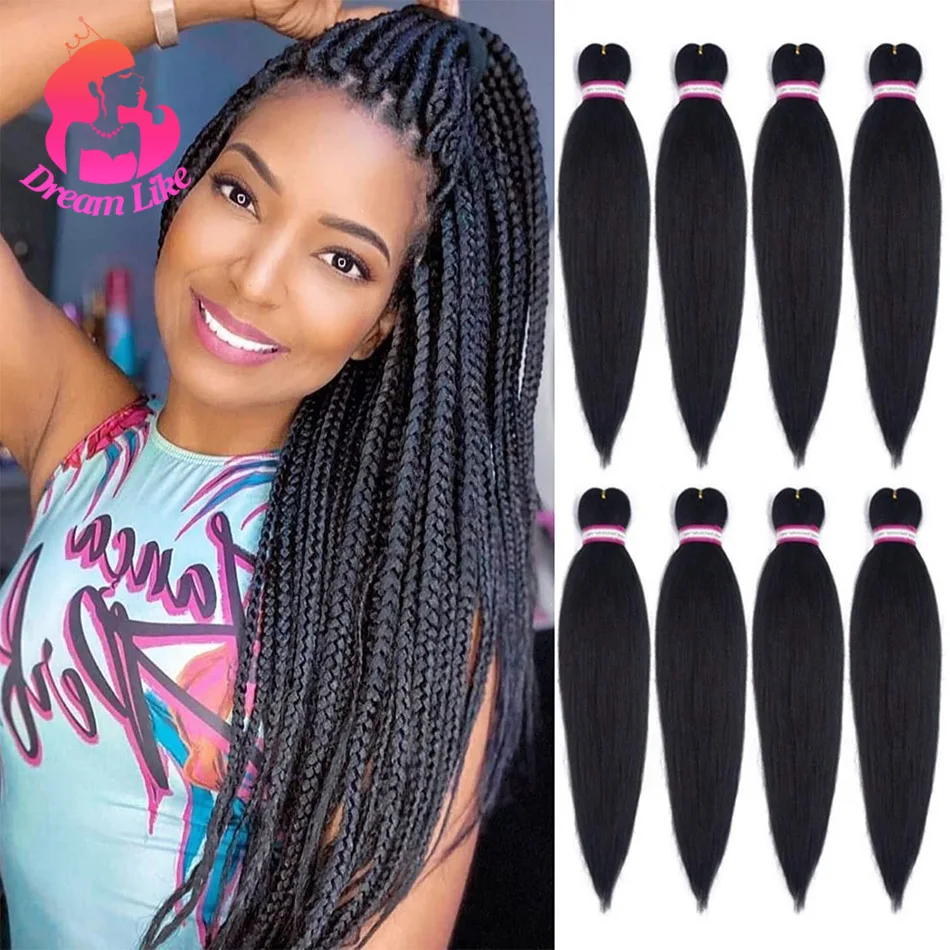 합성 Ombre Pre-Stretched Braiding Hair 같은 꿈 20 인치 Yaki Straight Jumbo Braid Hair Extension for Women Braiding Perm