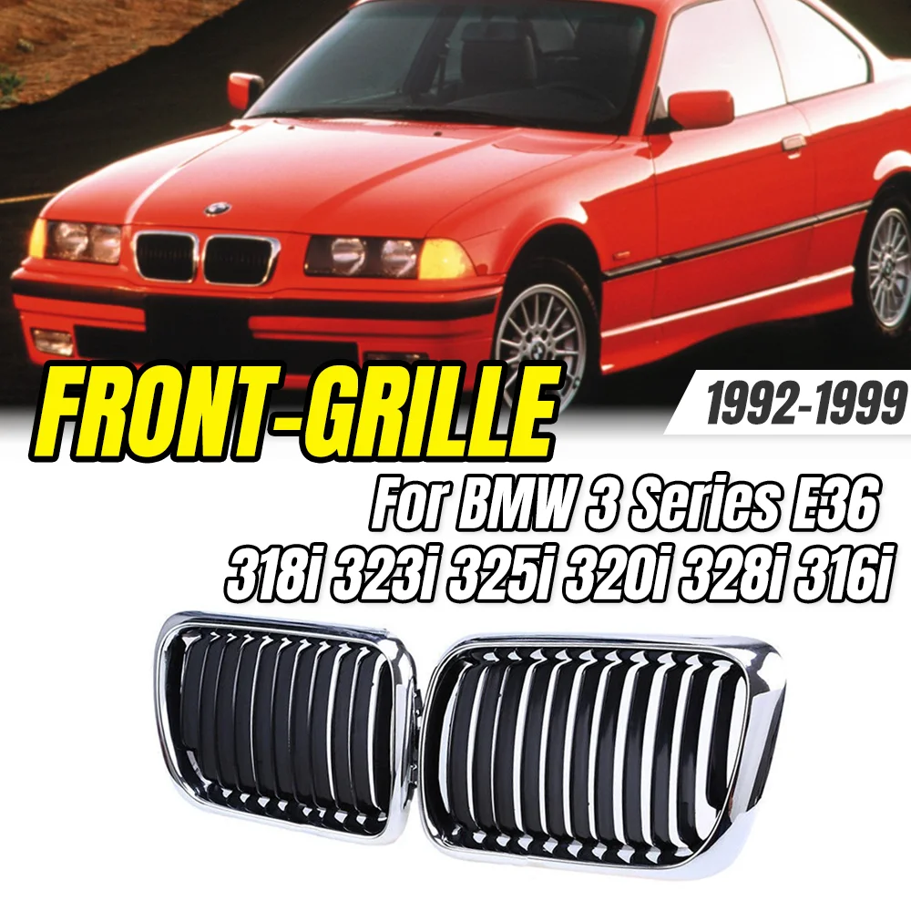 

For BMW 3 Series E36 318i 323i 325i 320i 328i 316i 1992-1999 Chrome Silver Kidney Grille,Car Styling Upgrade Parts & Accessories