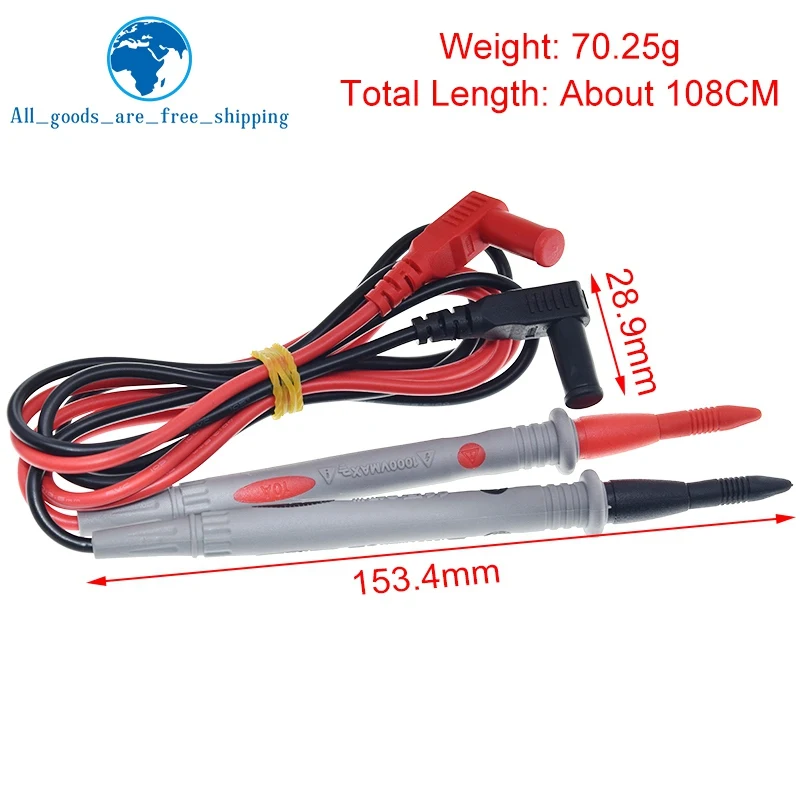 1 pair Digital Multimeter probe Soft-silicone-wire Needle-tip Universal test leads with Alligator clip For LED tester Multimetro images - 6