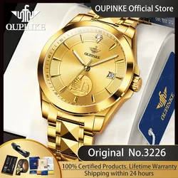 OUPINKE 3226 Real Gold Real Diamond Automatic Watch for Men High-end Swiss Certification Luxury Top Brand Mechanical Wristwatch