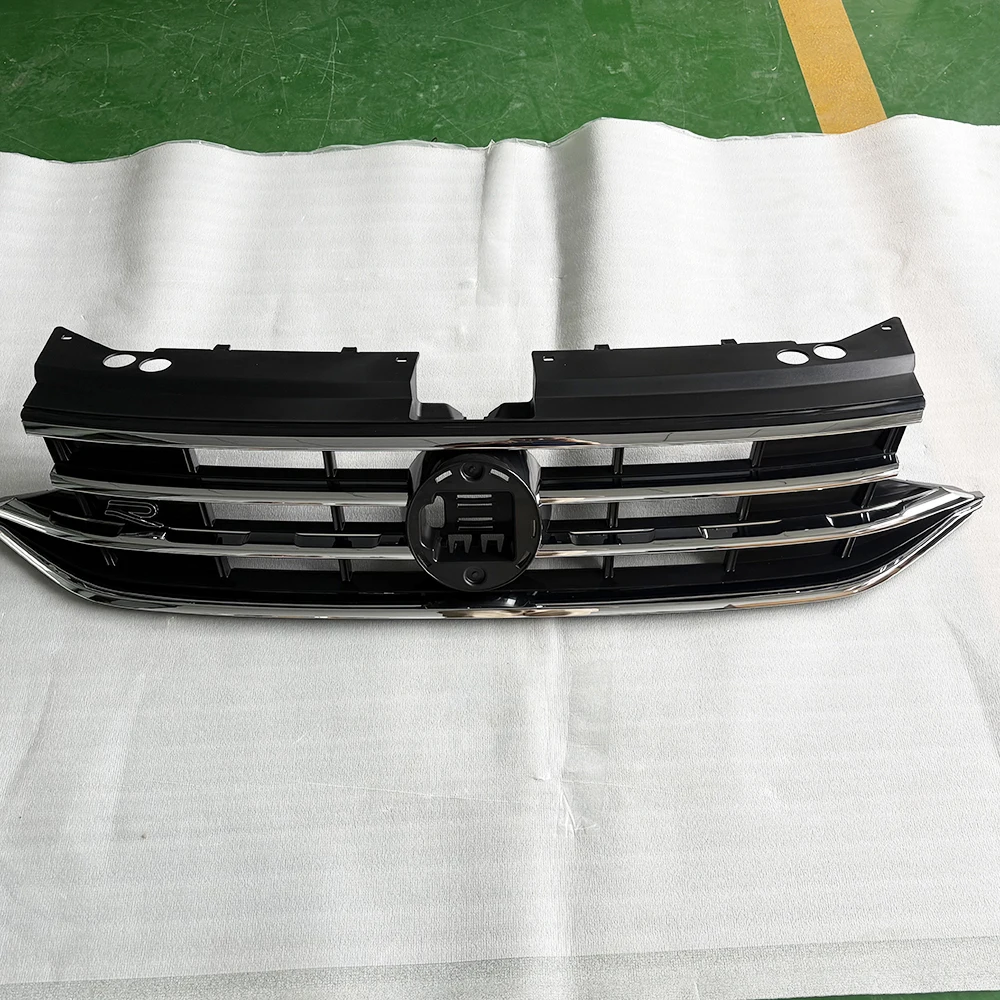 Car Grill for 2022+ Volkswagen Tiguan L ABS Chrome Black Car Front Bumper Mesh Grille Racing Grills