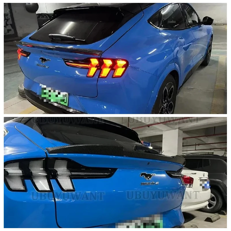 

Car Spoiler Wing ABS Carbon Color Rear Trunk Spoiler Auto Car Accessories Rear Wing For Ford Mustang Mach-E 2021 2022 Mach-E