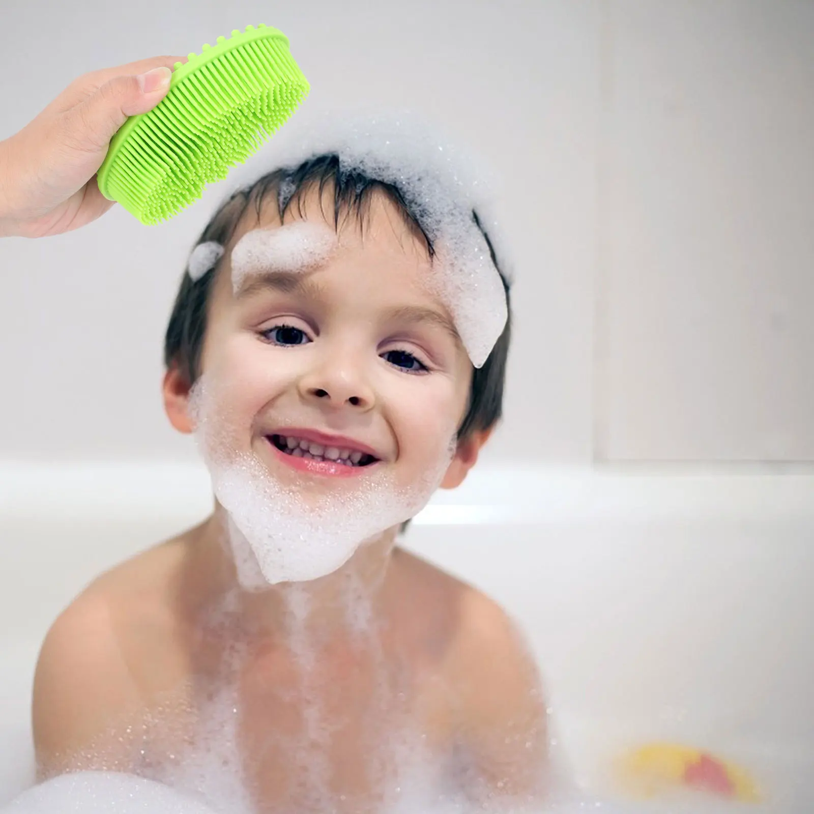 

2Pcs Bathing Brush Silicone Head Massage Cleaning Tool for Shower Hair Wash Silicone Brush Cleaning Hairbrush