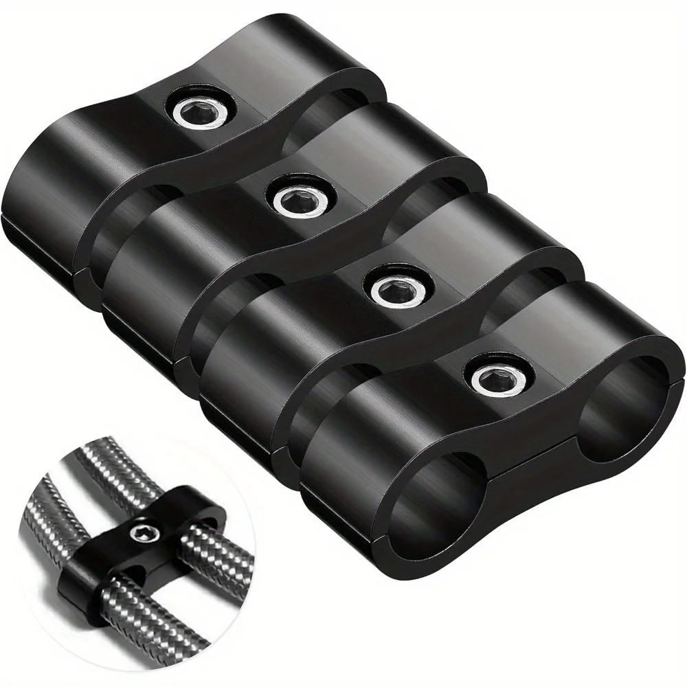 

Зажим для сепаратора шланга 6AN — монтажные зажимы для топливопровода, отлично подходят для топливного шланга 3/8, масляной магистрали, тормозной магистрали, 4 шт./упак., черный