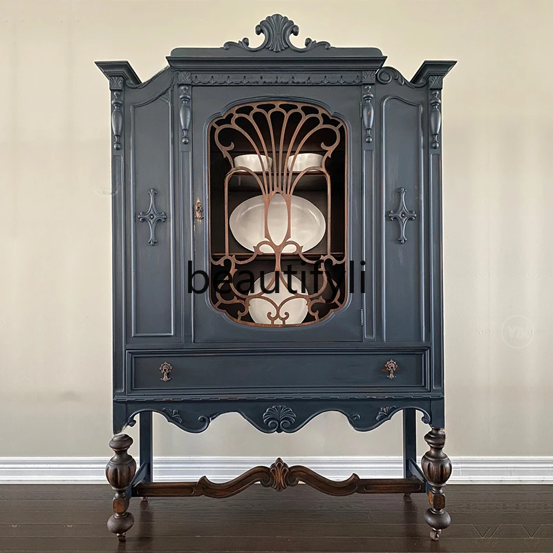 Vintage carved storage classical princess locker multi-function cabinet