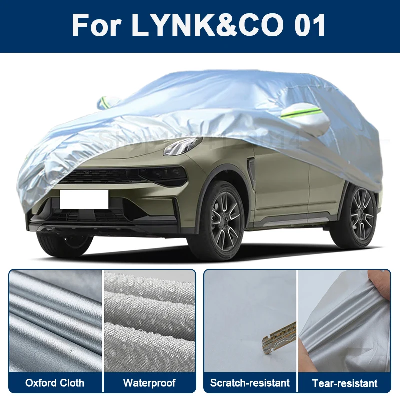 

Outdoor Full Car Cover For LYNK&CO 01 with Reflective Strips Waterproof Snowproof Dustproof UV Protection Auto Accessories