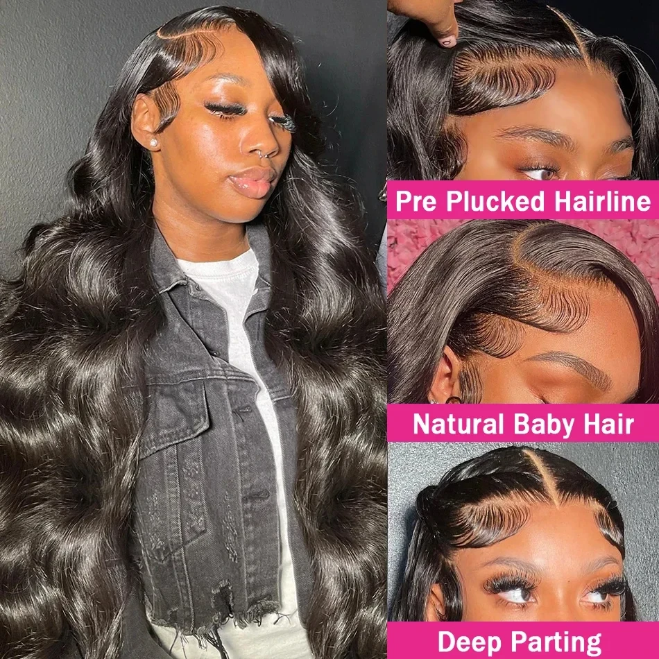 38 40 Inch Body Wave 13x6 Hd Lace Frontal Wig Human Hair For Women Brazilian Pre Plucked 13x4 Transparent Lace Front Wigs image 2