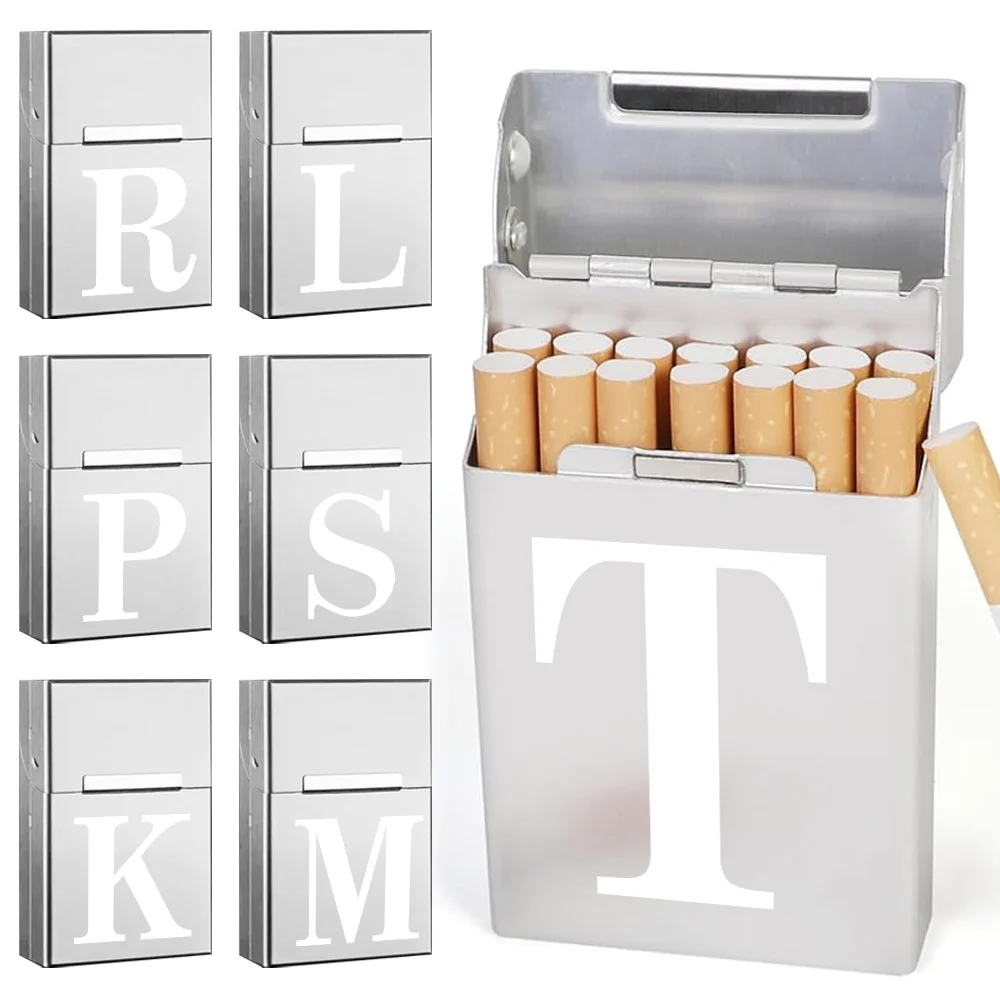 

Large Capacity Cigarette Cigar Case Portable Tobacco Organizer Holder Pocket Storage Box Smoking Container White Letter Pattern